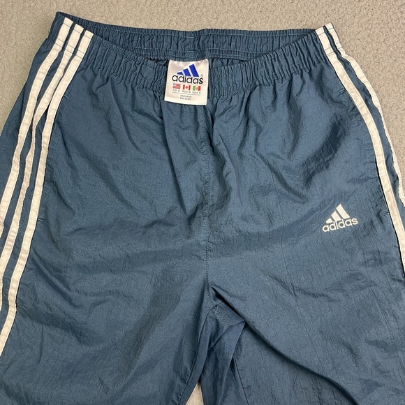 Vintage 90s Adidas 3 Stripe Track Pants Baggy Lightweight Size Medium - Picture 2 of 12
